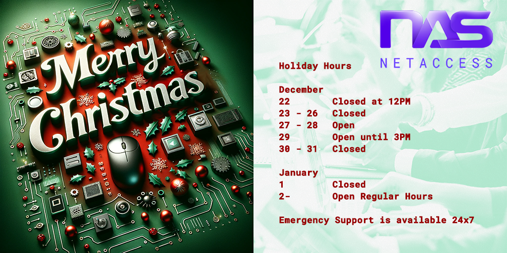 Merry Christmas and Holiday Hours