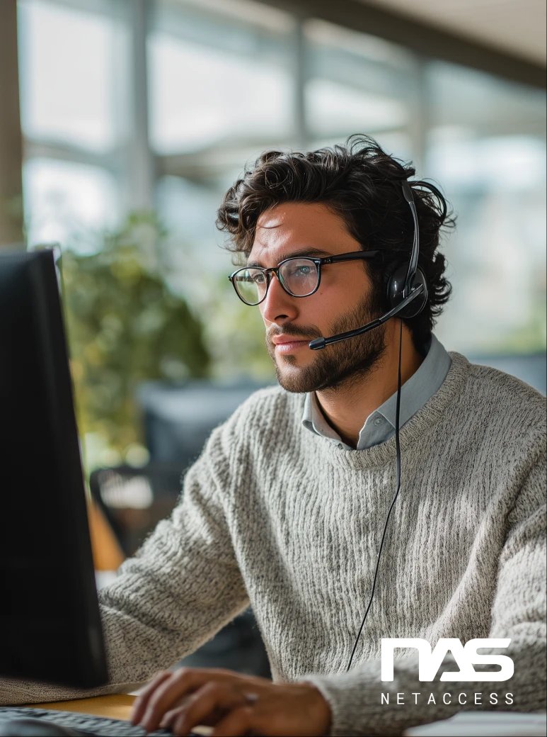 A professional using Cloud Desktop on a laptop in a cozy home office, showcasing flexible work options.
