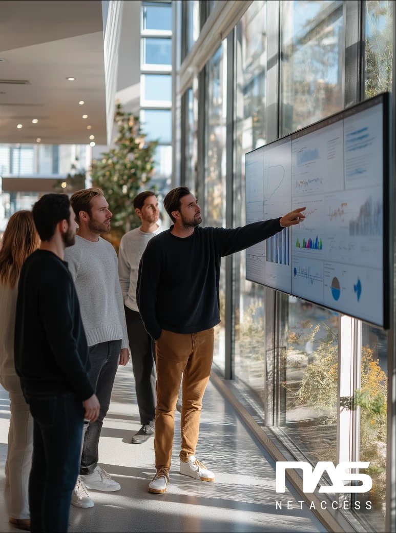 Team collaborating on strategic IT planning for sustainable growth in Large Business IT Services.